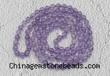 GMN483 Hand-knotted 8mm, 10mm amethyst 108 beads mala necklaces