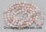 GMN510 Hand-knotted 8mm, 10mm natural pink opal 108 beads mala necklaces