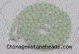 GMN516 Hand-knotted 8mm, 10mm prehnite 108 beads mala necklaces