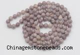 GMN522 Hand-knotted 8mm, 10mm lepidolite 108 beads mala necklaces