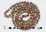 GMN524 Hand-knotted 8mm, 10mm red moss agate 108 beads mala necklaces