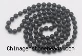 GMN540 Hand-knotted 8mm, 10mm matte black onyx 108 beads mala necklaces