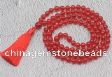 GMN55 Hand-knotted 8mm candy jade 108 beads mala necklace with tassel