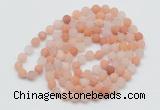 GMN5503 Hand-knotted 6mm matte pink aventurine 108 beads mala necklaces