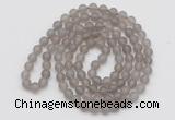 GMN5506 Hand-knotted 6mm matte grey agate 108 beads mala necklaces