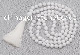 GMN58 Hand-knotted 8mm candy jade 108 beads mala necklace with tassel