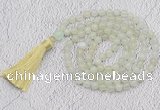 GMN59 Hand-knotted 8mm candy jade 108 beads mala necklace with tassel