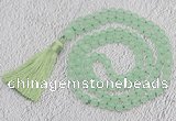 GMN60 Hand-knotted 8mm candy jade 108 beads mala necklace with tassel