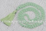 GMN60 Hand-knotted 8mm candy jade 108 beads mala necklace with tassel