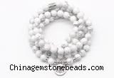 GMN7000 8mm white howlite 108 mala beads wrap bracelet necklaces