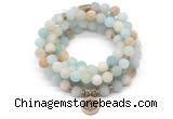 GMN7004 8mm matte amazonite 108 mala beads wrap bracelet necklace