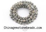 GMN7021 8mm dalmatian jasper 108 mala beads wrap bracelet necklace