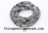 GMN7037 8mm cloudy quartz 108 mala beads wrap bracelet necklace