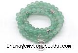 GMN7052 8mm green aventurine 108 mala beads wrap bracelet necklaces