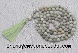 GMN714 Hand-knotted 8mm, 10mm artistic jasper 108 beads mala necklaces with tassel