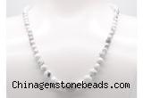 GMN7311 white howlite graduated beaded necklace & bracelet set