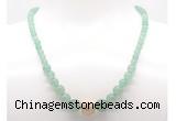 GMN7312 green aventurine graduated beaded necklace & bracelet set