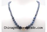 GMN7315 dumortierite graduated beaded necklace & bracelet set