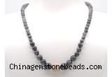 GMN7319 black labradorite graduated beaded necklace & bracelet set