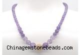 GMN7326 amethyst graduated beaded necklace & bracelet set