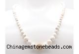 GMN7340 white howlite graduated beaded necklace & bracelet set