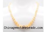 GMN7341 honey jade graduated beaded necklace & bracelet set