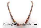 GMN7351 picasso jasper graduated beaded necklace & bracelet set