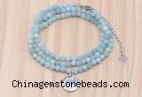 GMN7413 4mm faceted round tiny amazonite beaded necklace with constellation charm