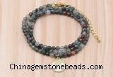 GMN7435 4mm faceted round tiny African bloodstone beaded necklace with constellation charm