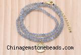 GMN7455 4mm faceted round tiny labradorite beaded necklace with constellation charm
