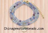 GMN7461 4mm faceted round fluorite beaded necklace with constellation charm