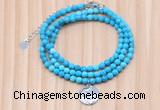 GMN7463 4mm faceted round turquoise beaded necklace with constellation charm