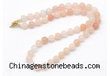 GMN7704 18 - 36 inches 8mm, 10mm round pink aventurine beaded necklaces