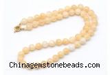 GMN7708 18 - 36 inches 8mm, 10mm round honey jade beaded necklaces