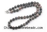 GMN7720 18 - 36 inches 8mm, 10mm round grey opal beaded necklaces