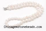 GMN7728 18 - 36 inches 8mm, 10mm round white Tibetan agate beaded necklaces