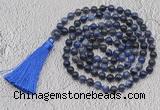 GMN774 Hand-knotted 8mm, 10mm sodalite 108 beads mala necklaces with tassel