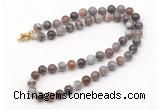 GMN7755 18 - 36 inches 8mm, 10mm round Botswana agate beaded necklaces