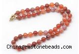 GMN7758 18 - 36 inches 8mm, 10mm round fire agate beaded necklaces