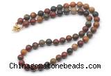 GMN7775 18 - 36 inches 8mm, 10mm round picasso jasper beaded necklaces