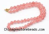 GMN7794 18 - 36 inches 8mm, 10mm round cherry quartz beaded necklaces