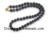 GMN7841 18 - 36 inches 8mm, 10mm round grade AA blue tiger eye beaded necklaces