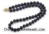 GMN7844 18 - 36 inches 8mm, 10mm round purple tiger eye beaded necklaces