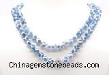 GMN8002 18 - 36 inches 8mm, 10mm blue Tibetan agate 54, 108 beads mala necklaces