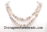GMN8003 18 - 36 inches 8mm, 10mm grey banded agate 54, 108 beads mala necklaces