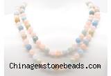 GMN8021 18 - 36 inches 8mm, 10mm morganite 54, 108 beads mala necklaces