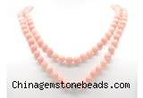 GMN8036 18 - 36 inches 8mm, 10mm Chinese pink opal 54, 108 beads mala necklaces