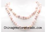 GMN8037 18 - 36 inches 8mm, 10mm natural pink opal 54, 108 beads mala necklaces