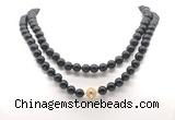 GMN8046 18 - 36 inches 8mm, 10mm black obsidian 54, 108 beads mala necklaces