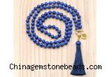 GMN8203 18 - 36 inches 8mm lapis lazuli 54, 108 beads mala necklace with tassel